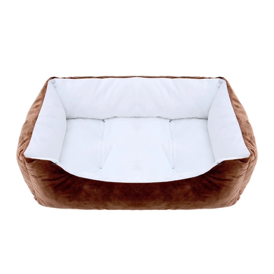 Calming Square Plush Pet Bed - Soft & Warm (Washable)