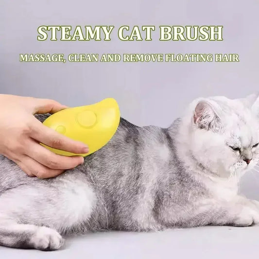 3-in-1 Steam Grooming Brush for Cats & Dogs - Reduces Shedding
