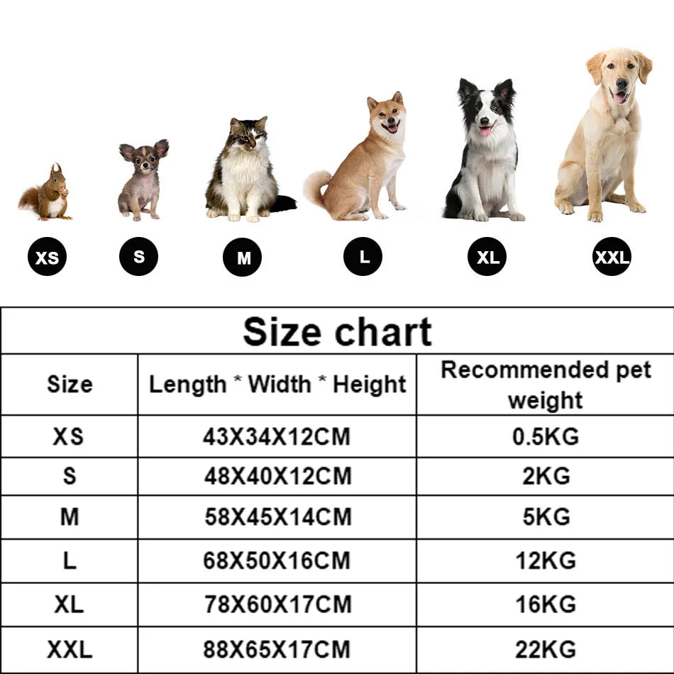 Calming Square Plush Pet Bed - Soft & Warm (Washable)