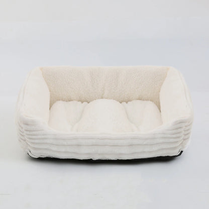 Calming Square Plush Pet Bed - Soft & Warm (Washable)