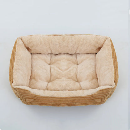 Calming Square Plush Pet Bed - Soft & Warm (Washable)