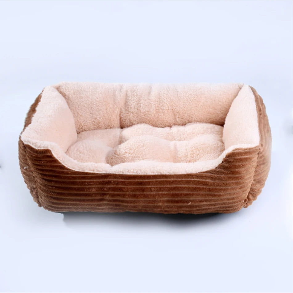 Calming Square Plush Pet Bed - Soft & Warm (Washable)