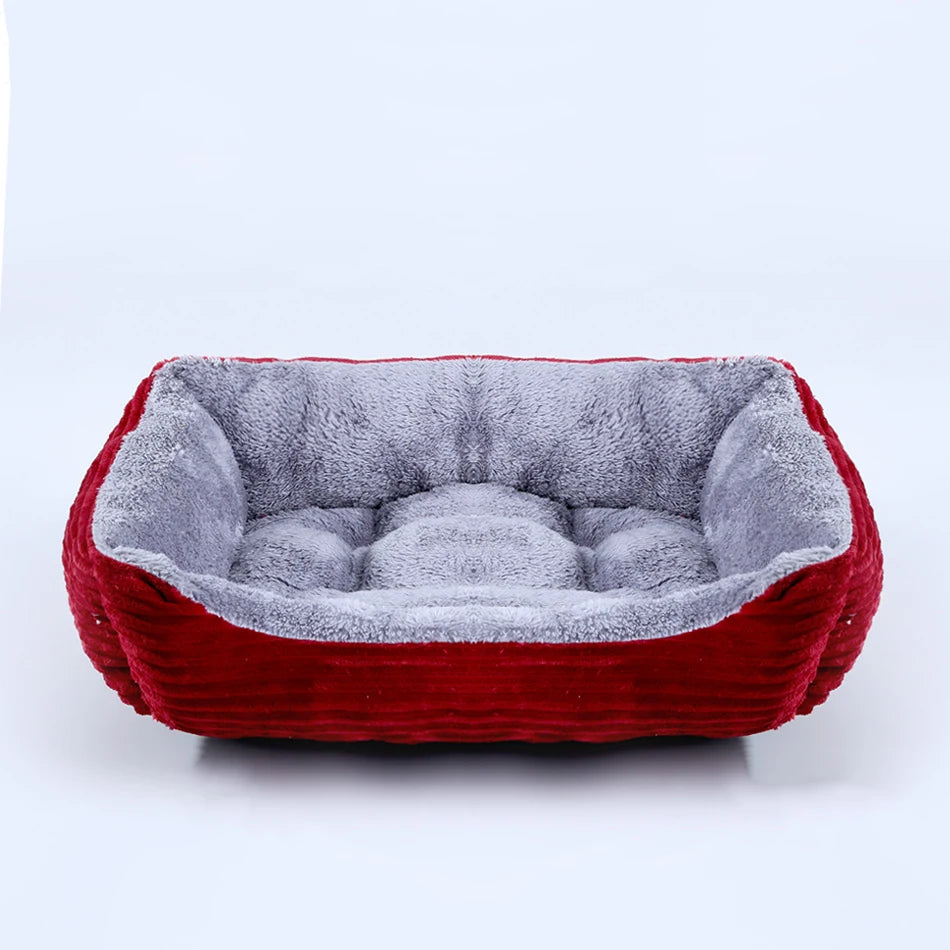 Calming Square Plush Pet Bed - Soft & Warm (Washable)