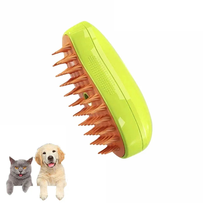 3-in-1 Steam Grooming Brush for Cats & Dogs - Reduces Shedding