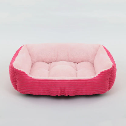 Calming Square Plush Pet Bed - Soft & Warm (Washable)