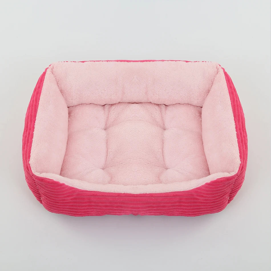 Calming Square Plush Pet Bed - Soft & Warm (Washable)