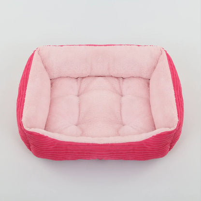 Calming Square Plush Pet Bed - Soft & Warm (Washable)