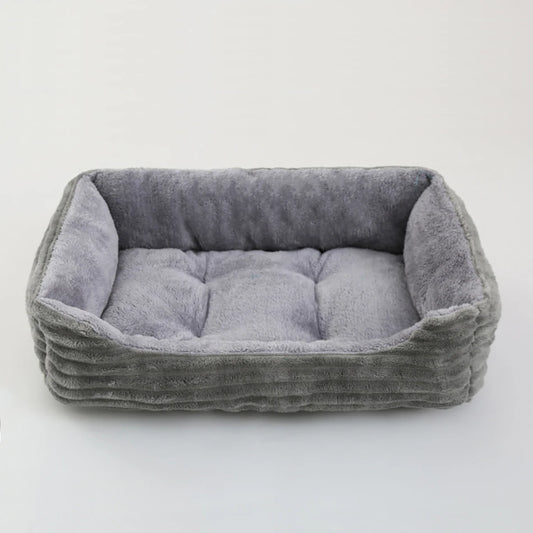 Calming Square Plush Pet Bed - Soft & Warm (Washable)