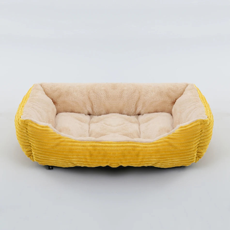 Calming Square Plush Pet Bed - Soft & Warm (Washable)