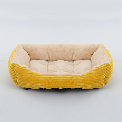 Calming Square Plush Pet Bed - Soft & Warm (Washable)