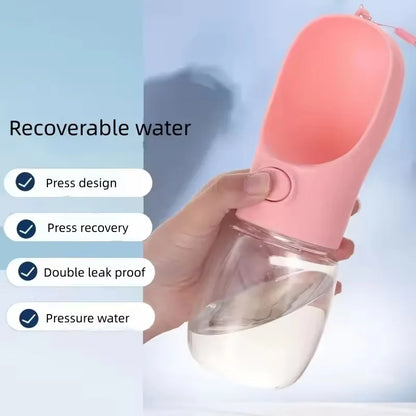 Portable Pet Water Bottle & Food Dispenser - Leak-Proof Travel Cup