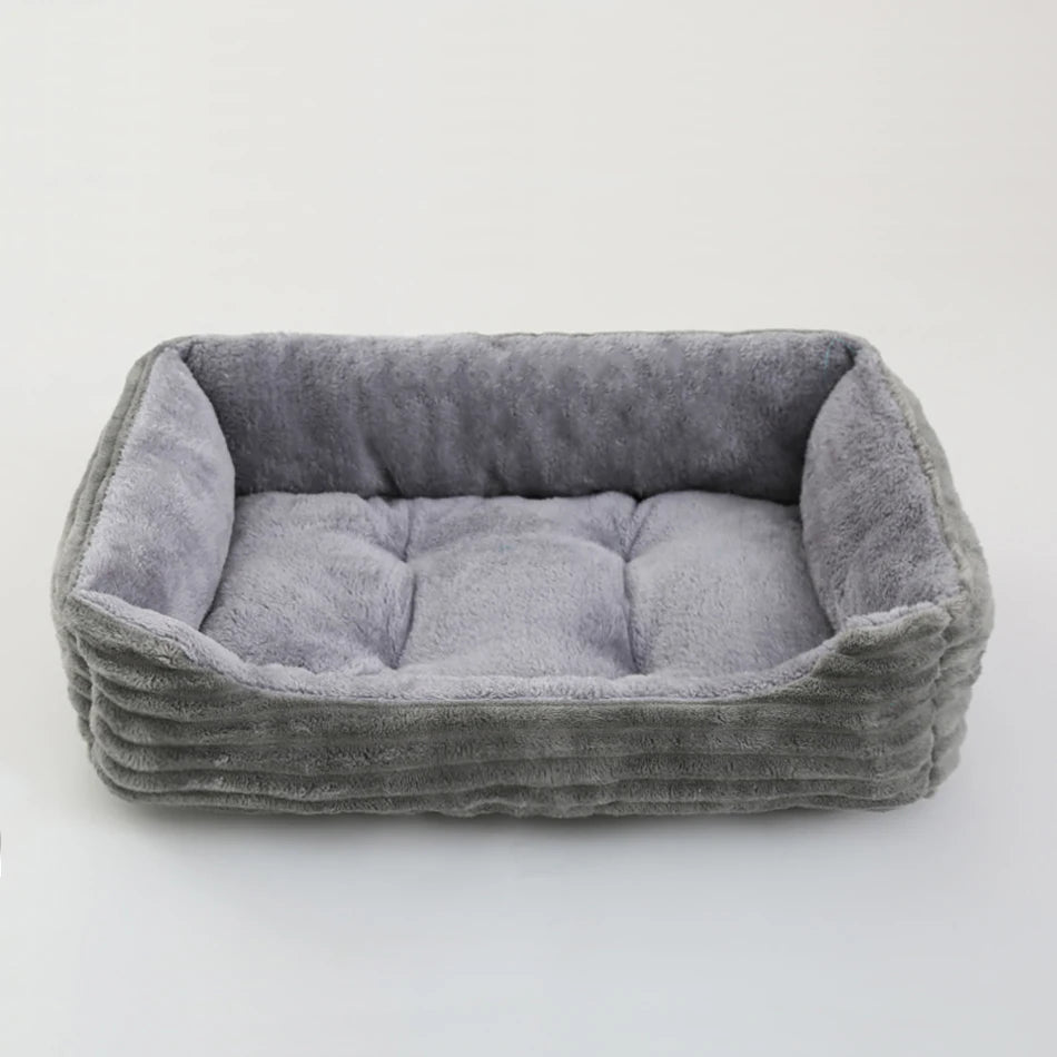 Calming Square Plush Pet Bed - Soft & Warm (Washable)