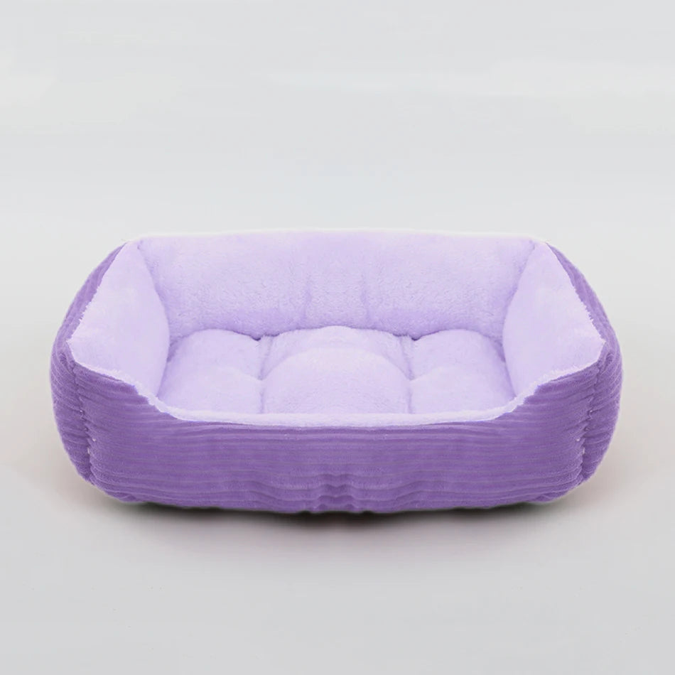 Calming Square Plush Pet Bed - Soft & Warm (Washable)