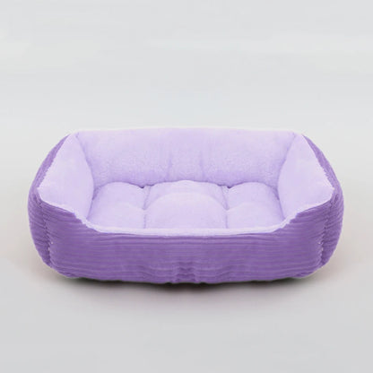 Calming Square Plush Pet Bed - Soft & Warm (Washable)