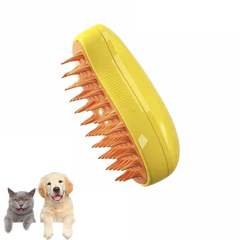 3-in-1 Steam Grooming Brush for Cats & Dogs - Reduces Shedding