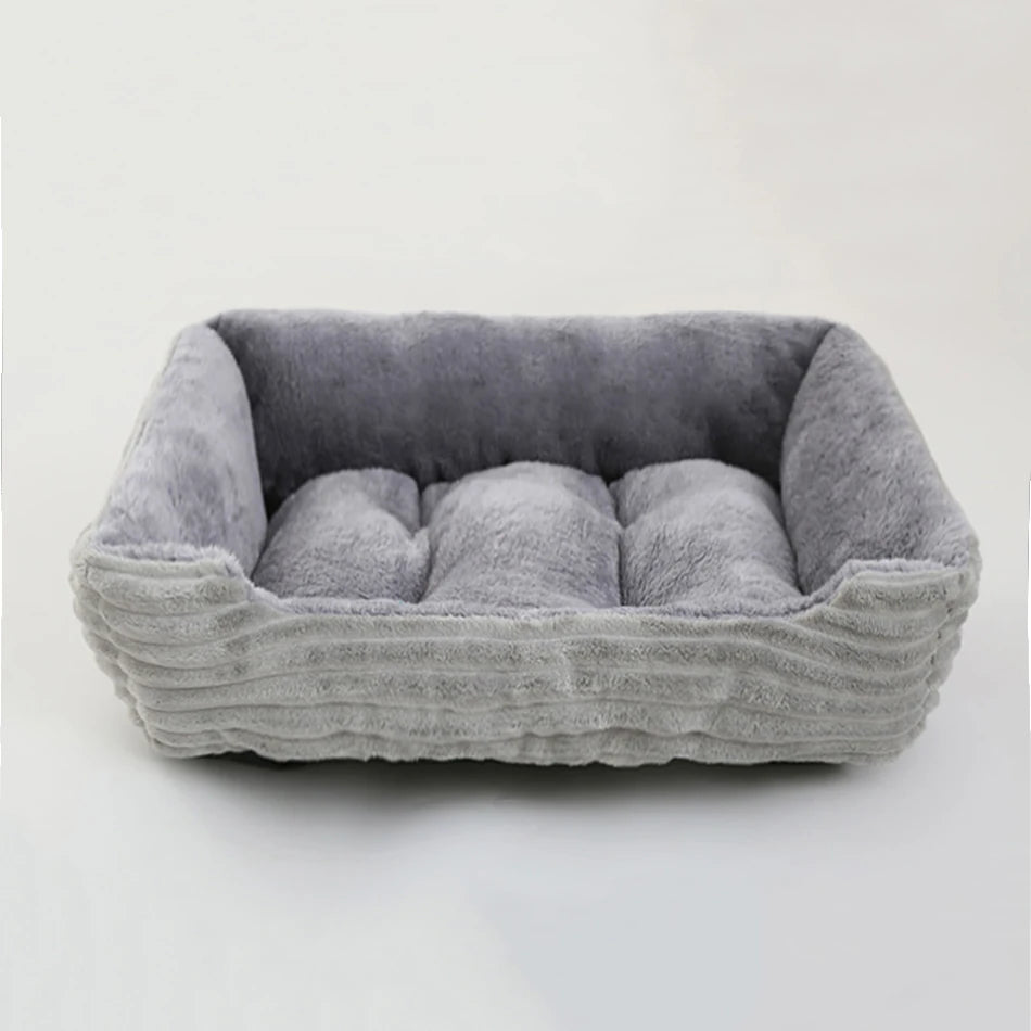 Calming Square Plush Pet Bed - Soft & Warm (Washable)