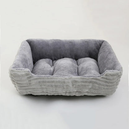 Calming Square Plush Pet Bed - Soft & Warm (Washable)