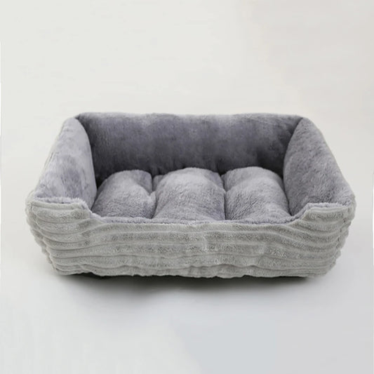 Calming Square Plush Pet Bed - Soft & Warm (Washable)
