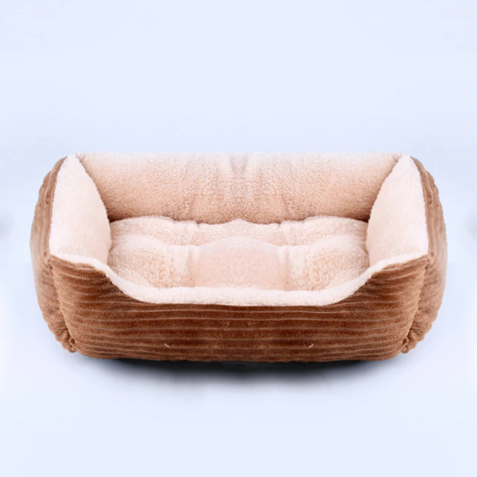 Calming Square Plush Pet Bed - Soft & Warm (Washable)