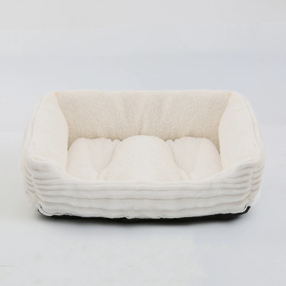 Calming Square Plush Pet Bed - Soft & Warm (Washable)