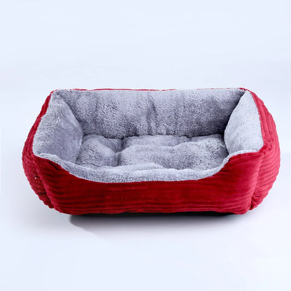 Calming Square Plush Pet Bed - Soft & Warm (Washable)