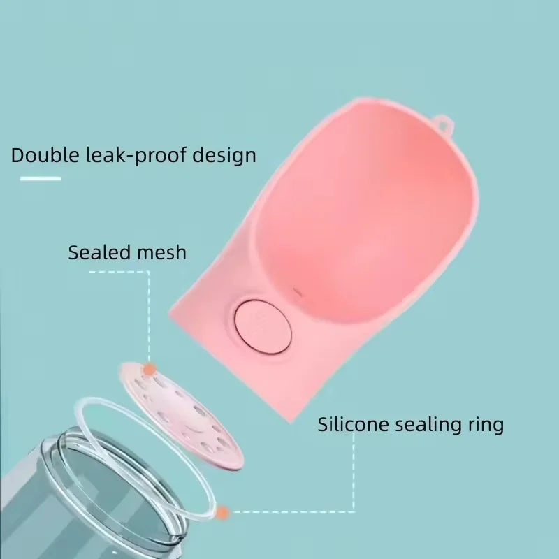 Portable Pet Water Bottle & Food Dispenser - Leak-Proof Travel Cup