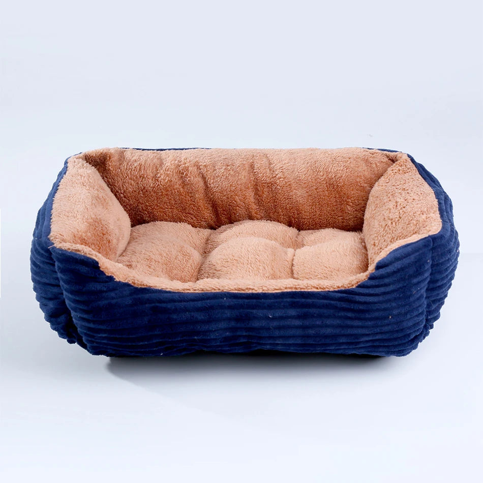 Calming Square Plush Pet Bed - Soft & Warm (Washable)