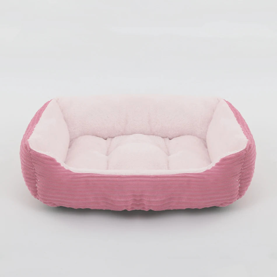 Calming Square Plush Pet Bed - Soft & Warm (Washable)