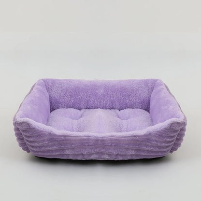 Calming Square Plush Pet Bed - Soft & Warm (Washable)