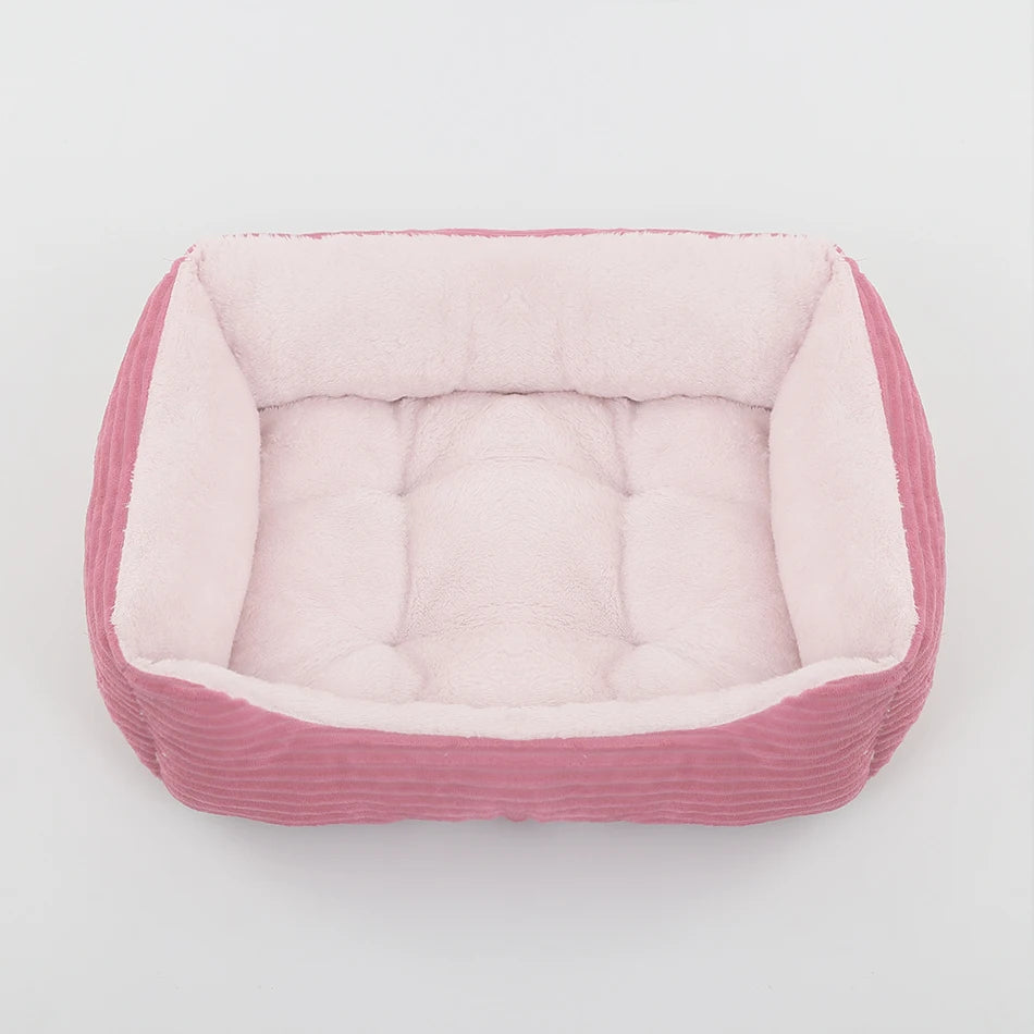 Calming Square Plush Pet Bed - Soft & Warm (Washable)