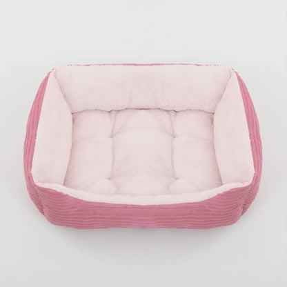 Calming Square Plush Pet Bed - Soft & Warm (Washable)